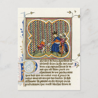 Medieval Illumination St Paul's Epistle Postcard
