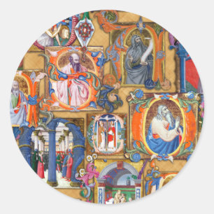 Medieval Illuminations Classic Round Sticker