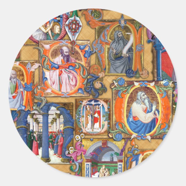 Medieval Illuminations Classic Round Sticker (Front)