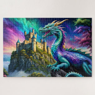 Medieval Iridescent Dragon Jigsaw Puzzle