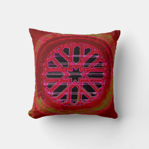 medieval irish church window red pillow