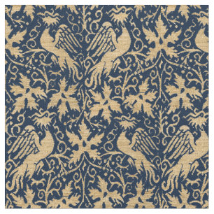 Medieval Italian Griffons in Grapevine Pattern Fabric