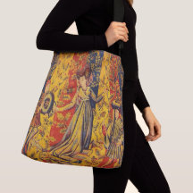 Medieval Italian Red Blue Yellow Chinoiserie