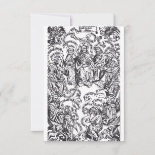 Medieval Jesus and the 12 apostles Holy Card