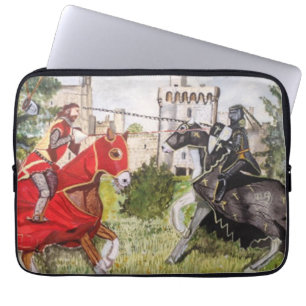 Medieval Joust In front of Castle Laptop Sleeve
