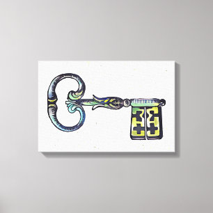 Medieval key canvas print