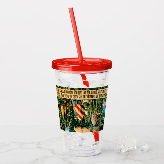 Medieval King Arthur William Morris Acrylic Tumbler (Front Ice)