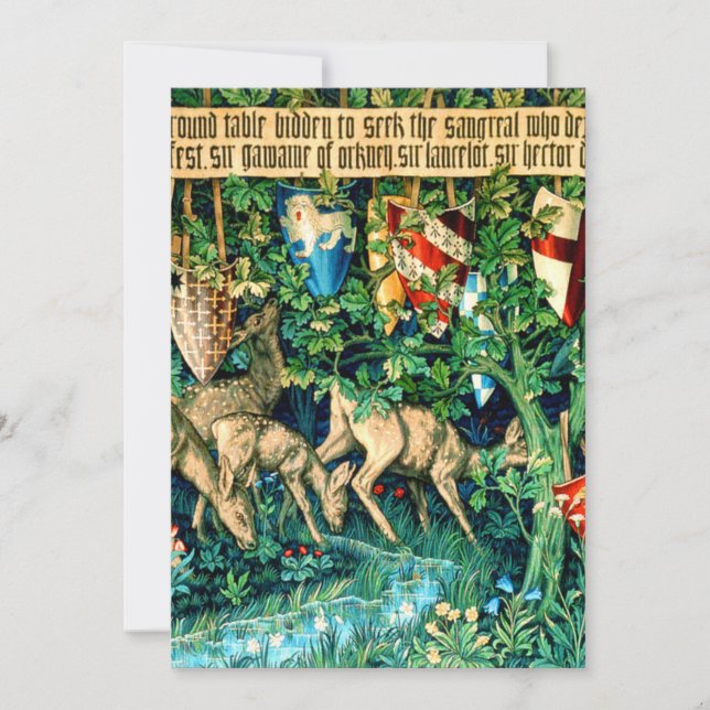 Medieval King Arthur William Morris Invitation (Front)