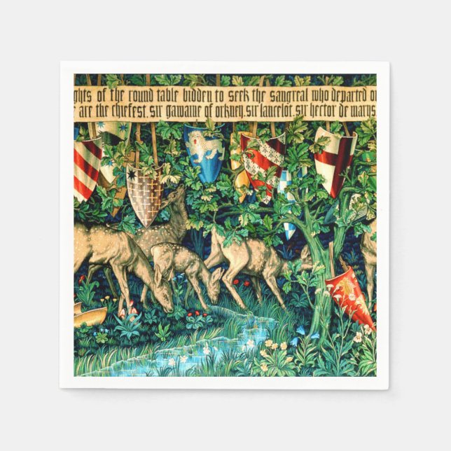Medieval King Arthur William Morris Napkin (Front)