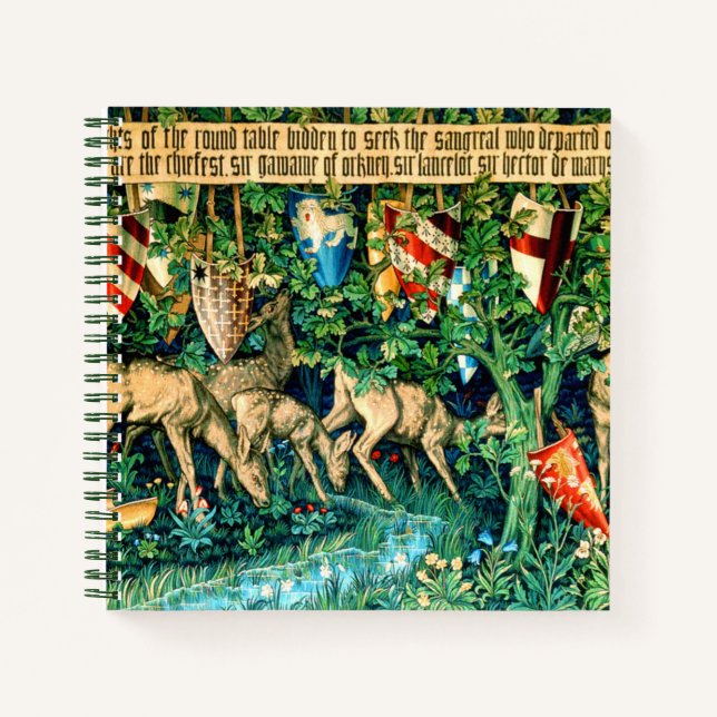 Medieval King Arthur William Morris Notebook (Front)