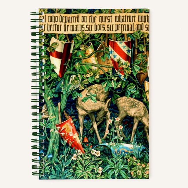 Medieval King Arthur William Morris Notebook (Front)