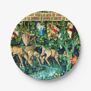 Medieval King Arthur William Morris Paper Plate