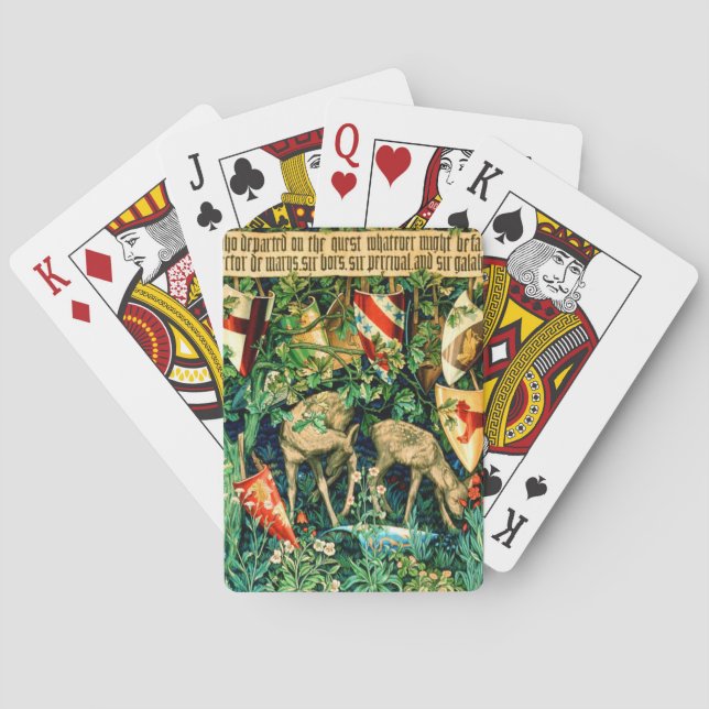 Medieval King Arthur William Morris Playing Cards (Back)