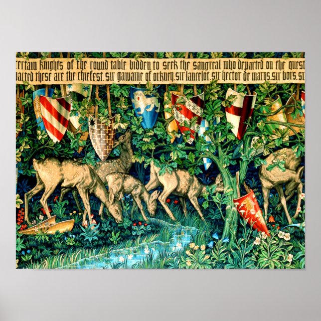 Medieval King Arthur William Morris Poster (Front)