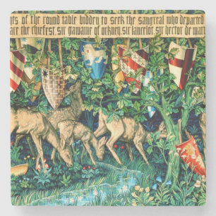 Medieval King Arthur William Morris Stone Coaster