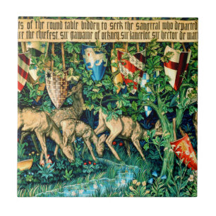 Medieval King Arthur William Morris Tile