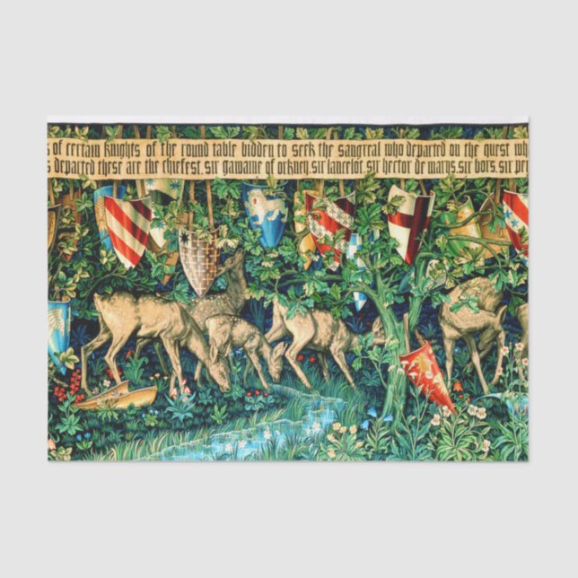 Medieval King Arthur William Morris Tissue Paper (Front)
