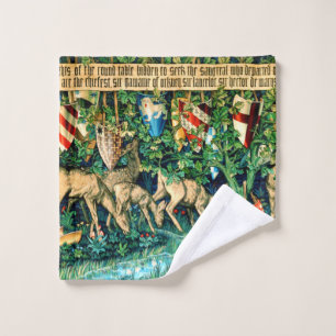 Medieval King Arthur William Morris Wash Cloth