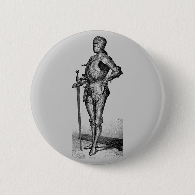 Medieval Knight 2 Inch Round Button (Front)