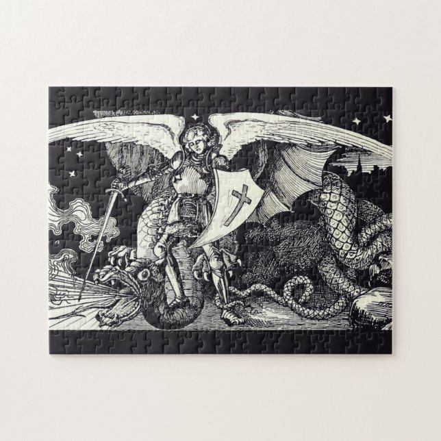 Medieval Knight and Dragon Jigsaw Puzzle (Horizontal)
