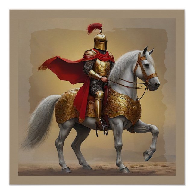 Medieval Knight and Horse Poster (Front)