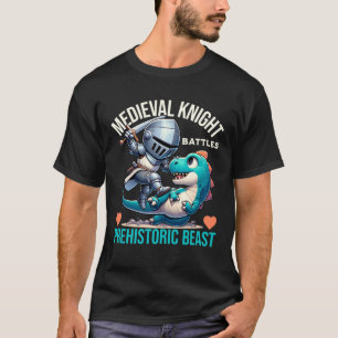 Medieval knight battles prehistoric beast T-Shirt