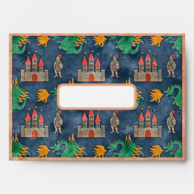 Medieval Knight Birthday Envelope (Front)