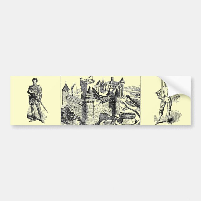 Medieval Knight Bumper Sticker (Front)
