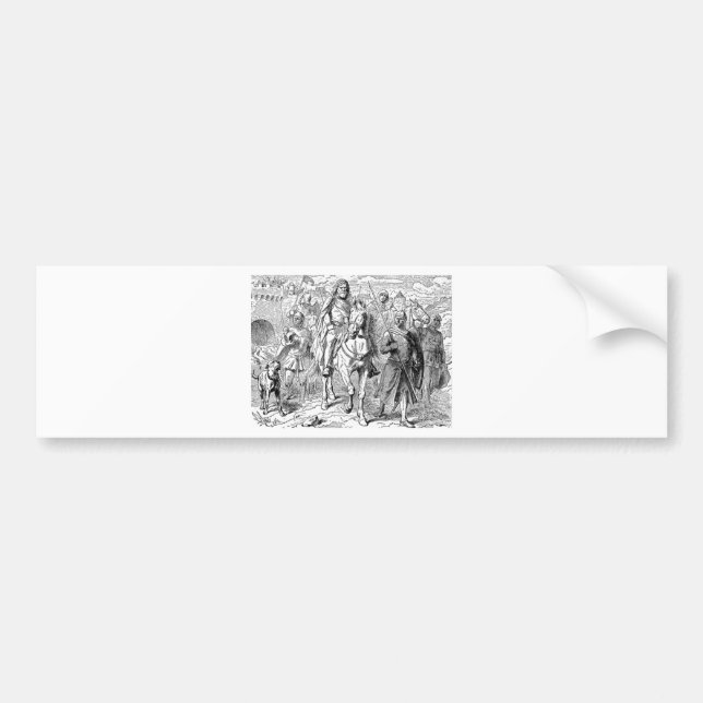 Medieval Knight Bumper Sticker (Front)