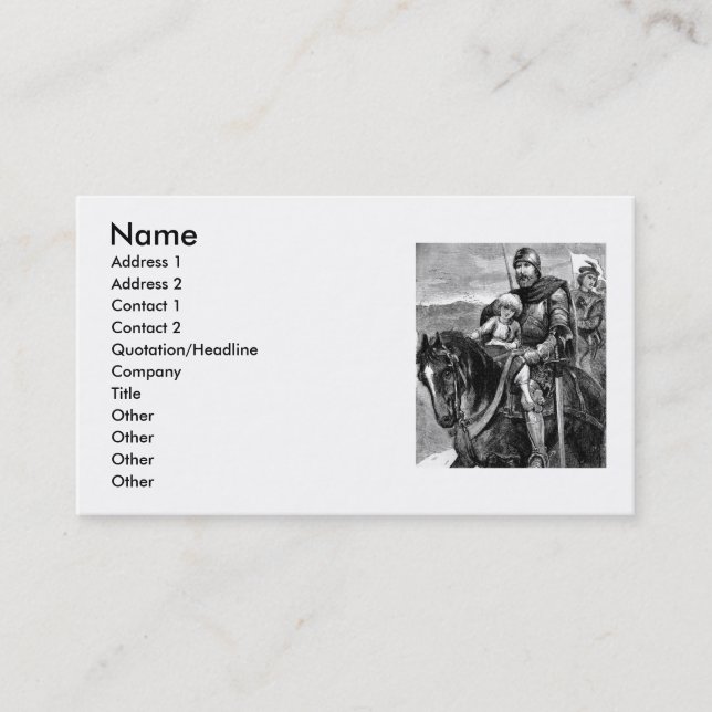 Medieval Knight Business Card (Front)