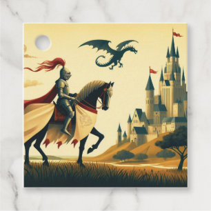 Medieval Knight/dragon/castle fantsy Favour Tags