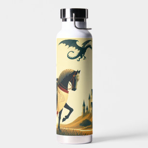 Medieval Knight/dragon/castle fantsy Water Bottle