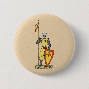 Medieval Knight Early 13th Century 2 Inch Round Button
