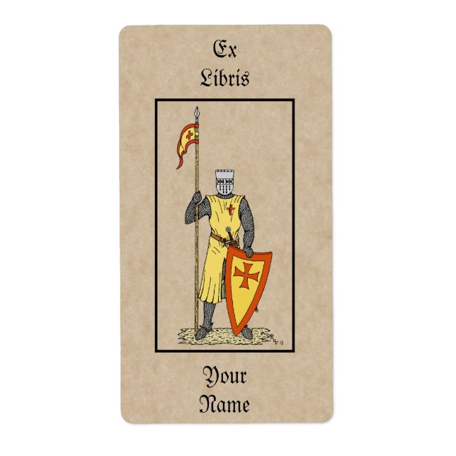 Medieval Knight Early 13th Century Bookplate (Front)