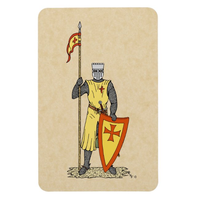 Medieval Knight Early 13th Century Magnet (Vertical)