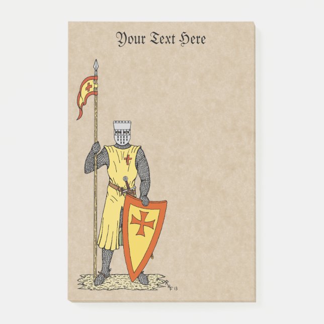 Medieval Knight Early 13th Century Post-it Notes (Front)