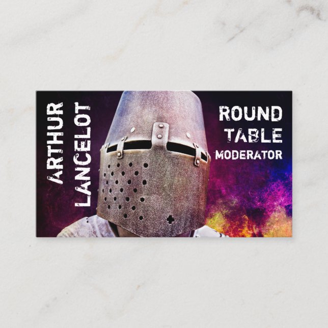 Medieval Knight Funny Customizable Business Card (Front)