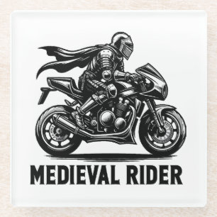 Medieval knight glass coaster