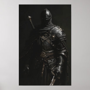 Medieval Knight Grim Dark Poster