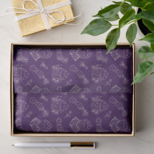 Medieval Knight Helm Pattern Purple Tissue Paper