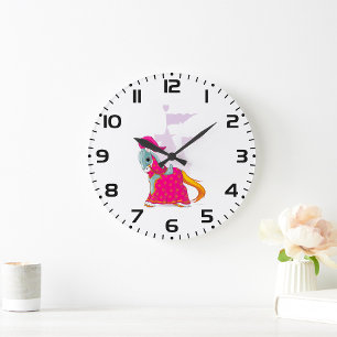 Medieval Knight Horse in Armour Fantasy Large Clock