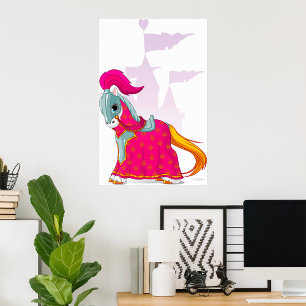 Medieval Knight Horse in Armour Fantasy Poster