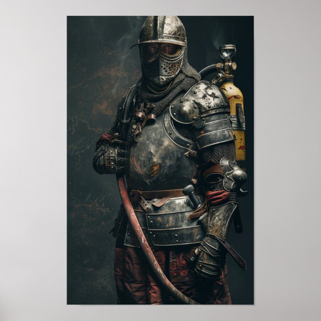 Medieval Knight in Armour Poster (Front)