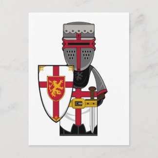 Medieval Knight in Helmet Postcard
