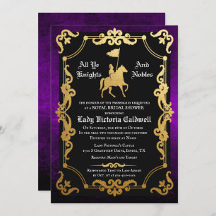 Medieval Knight Jousting Bridal Shower Invitation