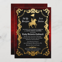 Medieval Knight Jousting Bridal Shower Invitation