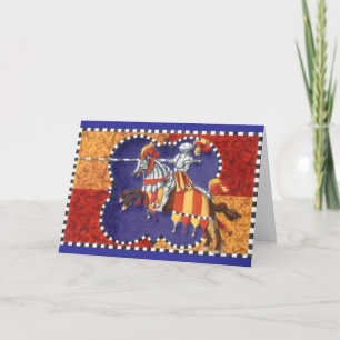Medieval Knight Jousting Greeting Card