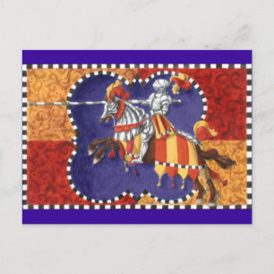 Medieval Knight Jousting Postcard