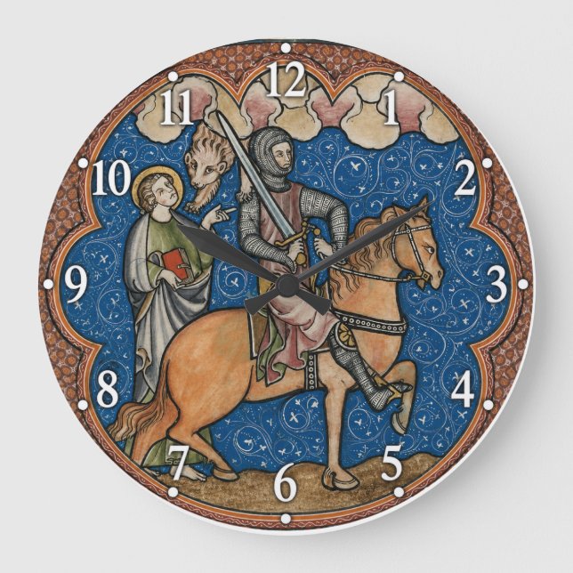 Medieval Knight Large Clock (Front)