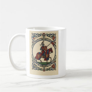 Medieval Knight on Horseback Heraldic Illustration Coffee Mug
